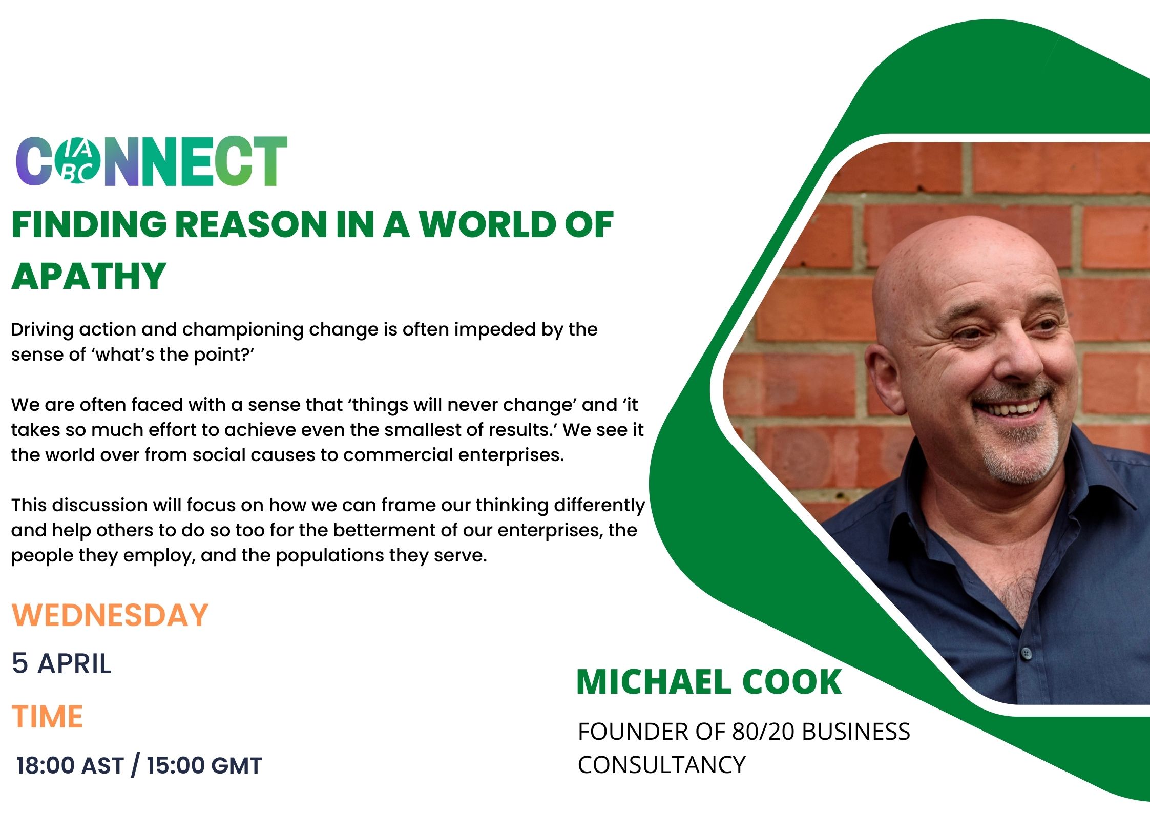 Connect with Michael Cook - April - image